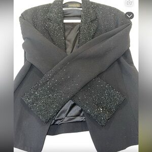 Donna Karan Black Beaded Blazer
